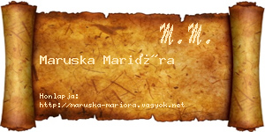 Maruska Marióra névjegykártya